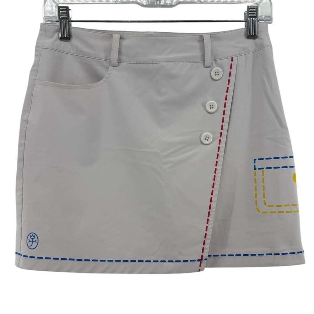 Castelbajac Sport Womens Golf Skort Gray Contrast Stitching Size 67 BG6M-CU707